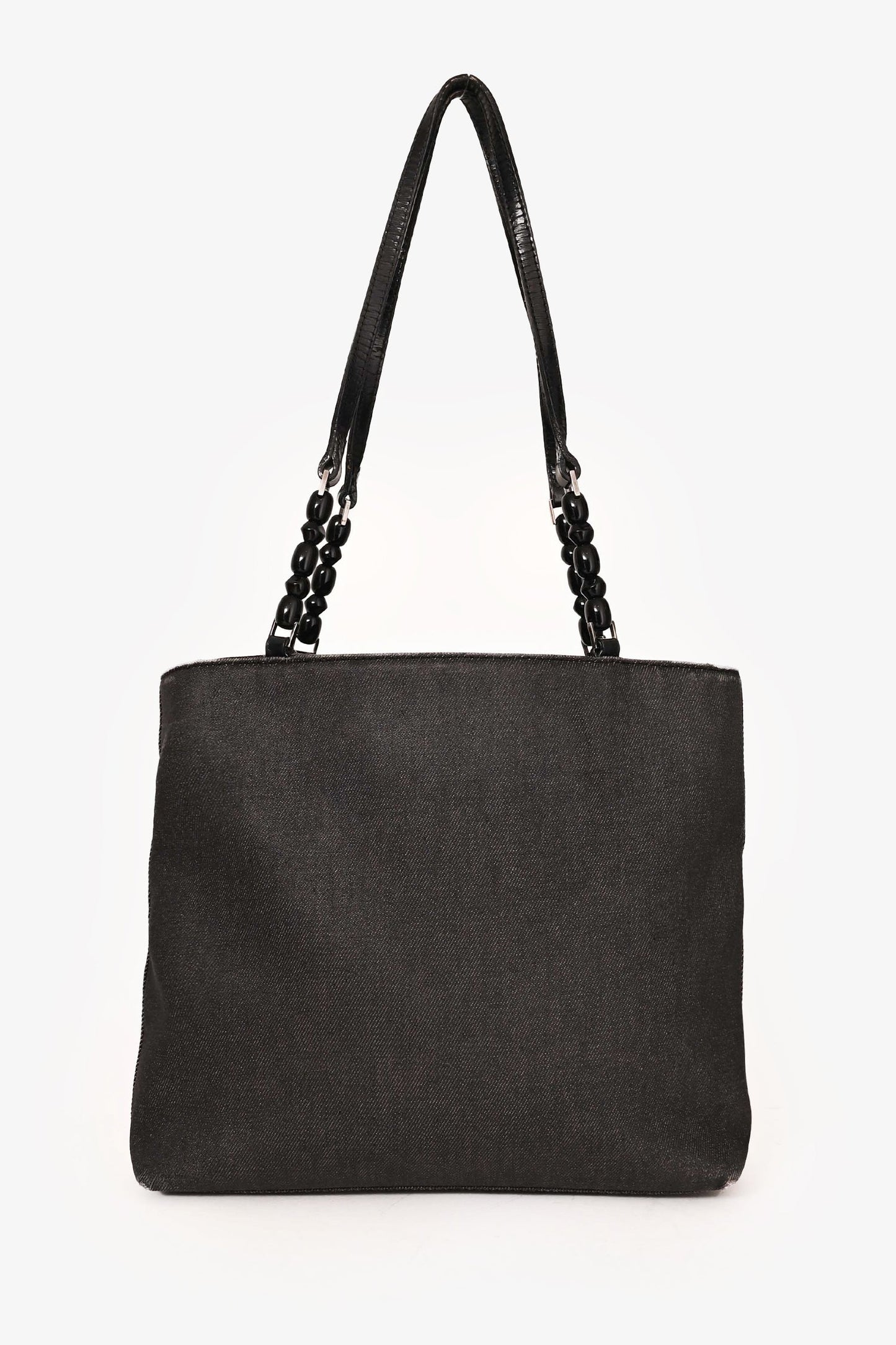 Christian Dior 2001 Grey Denim Maris Pearl Tote