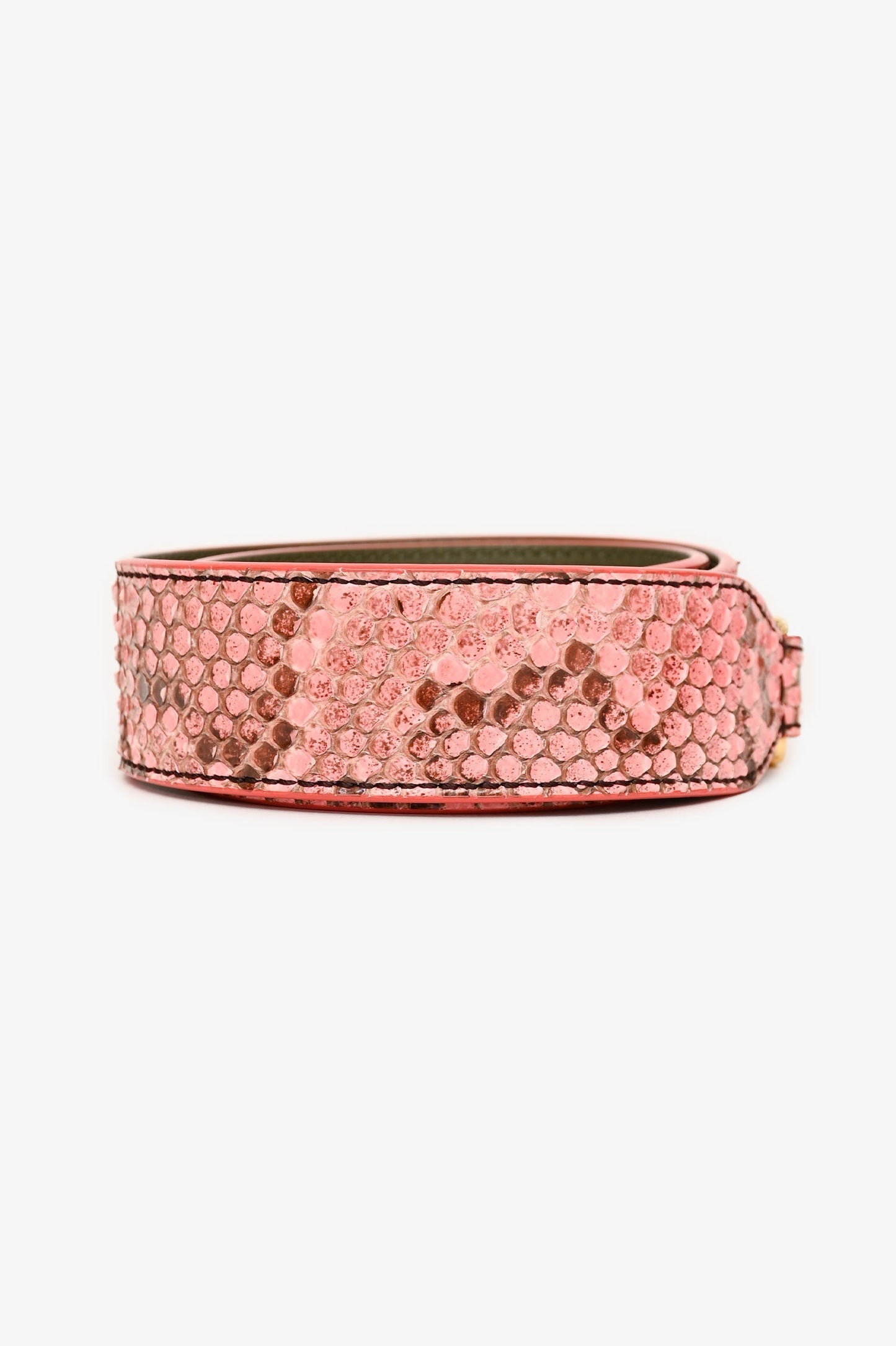 Fendi Orange/Green Python Leather Bag Strap