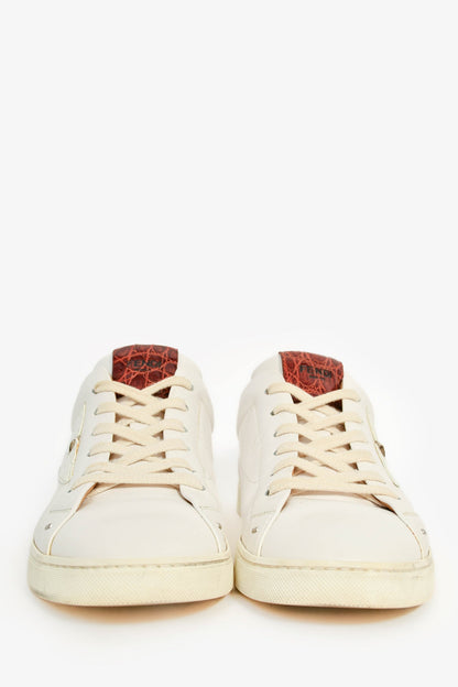 Fendi White Leather Lowtop Sneakers Size 6 Mens