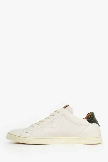 Fendi White Leather Lowtop Sneakers Size 6 Mens