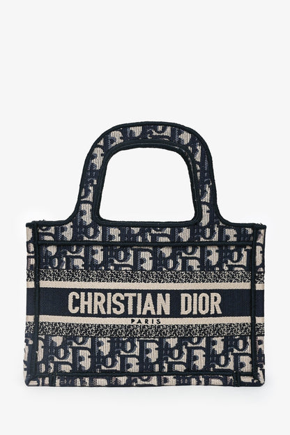 Christian Dior 2019 Navy Oblique Mini Book Tote