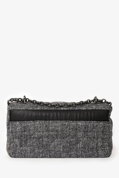 Christian Dior 2022 Grey Tweed Medium Caro Bag