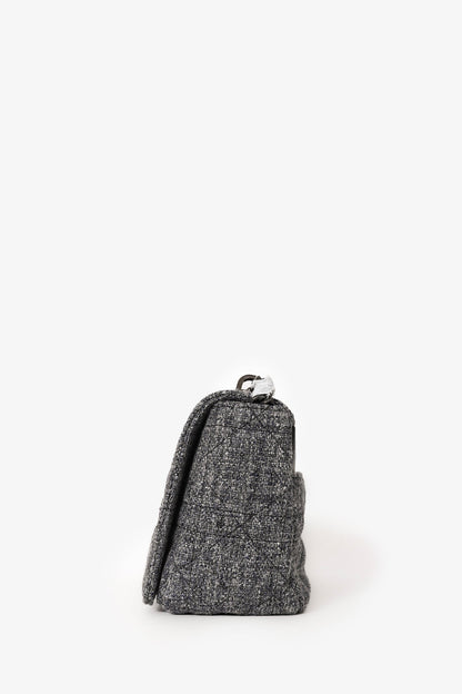 Christian Dior 2022 Grey Tweed Medium Caro Bag
