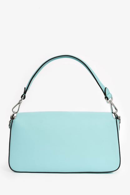 Fendi x Tiffany & Co. Limited Edition 2022 'Tiffany Blue' Leather Baguette Shoulder Bag with Strap