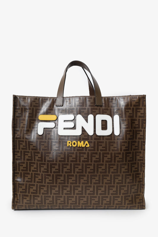 Fendi Brown FF Monogram Large Tote Bag