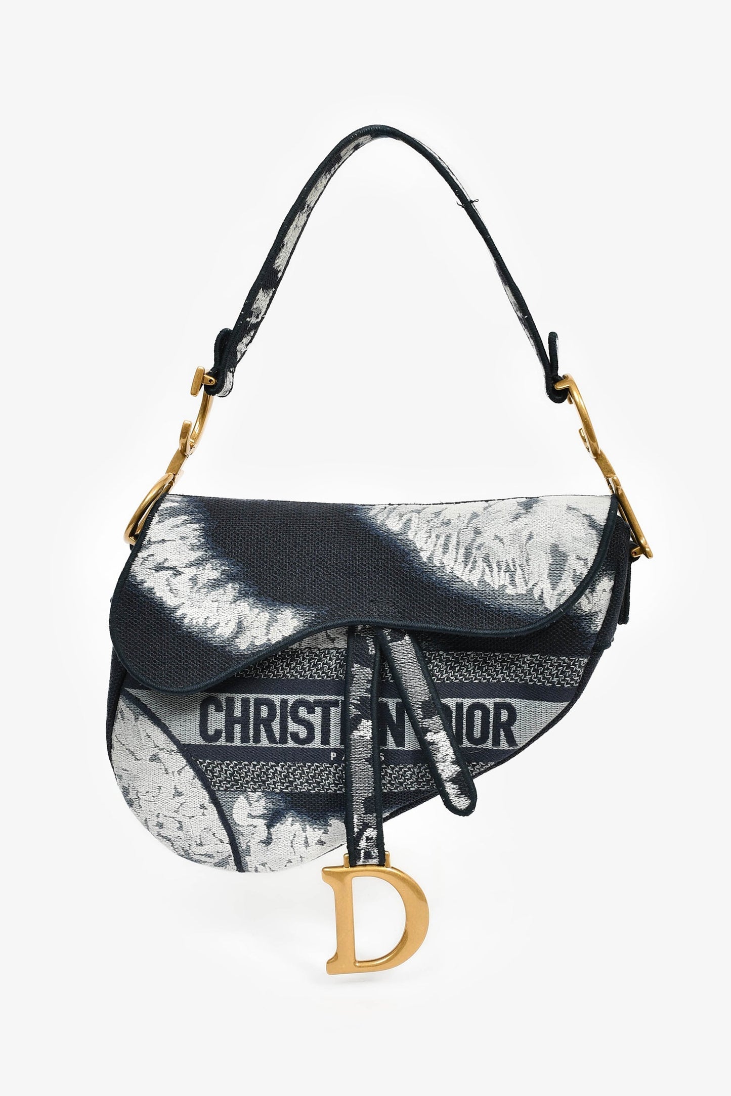 Dior Saddle Jacquard White Crossbody