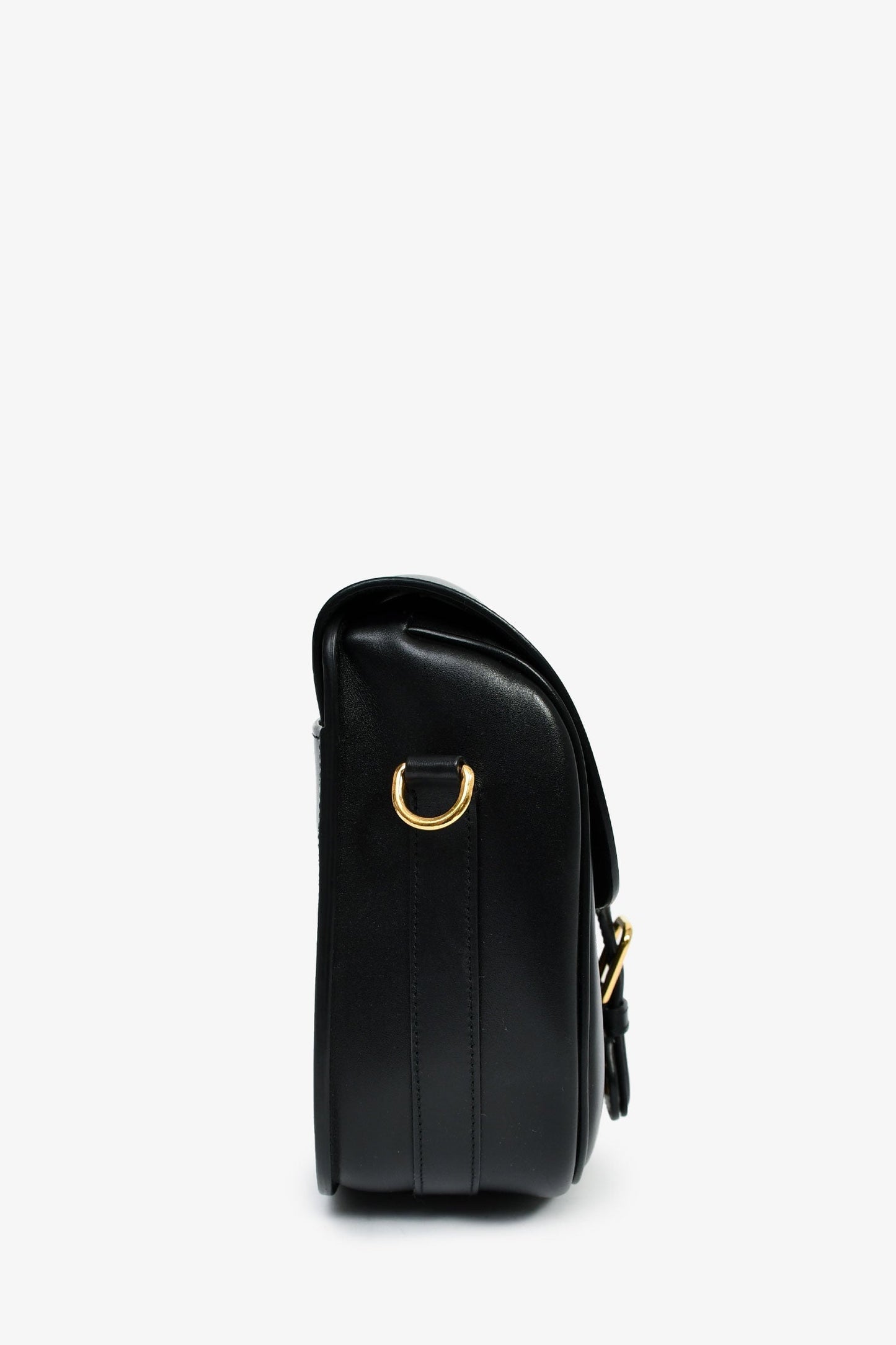 Christian Dior Black Leather Large Bobby Oblique Canvas Strap Crossbody Bag