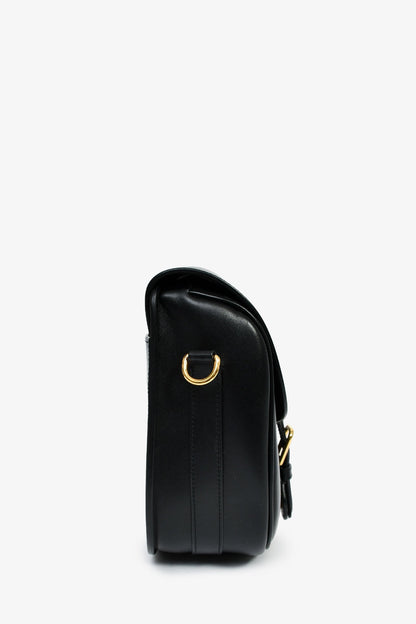 Christian Dior Black Leather Large Bobby Oblique Canvas Strap Crossbody Bag