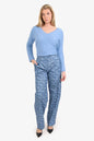 Fendi Blue Denim Logo All Over Chambray Trors Size 38