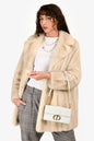 Christian Dior White Leather '30 Montaigne East-West' Crossbody Bag With Chain
