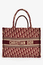 Christian Dior 2019 Burgundy Oblique Jacquard Medium Book Tote