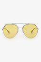 Fendi Silver Tone Metal Yellow Shade Sunglasses