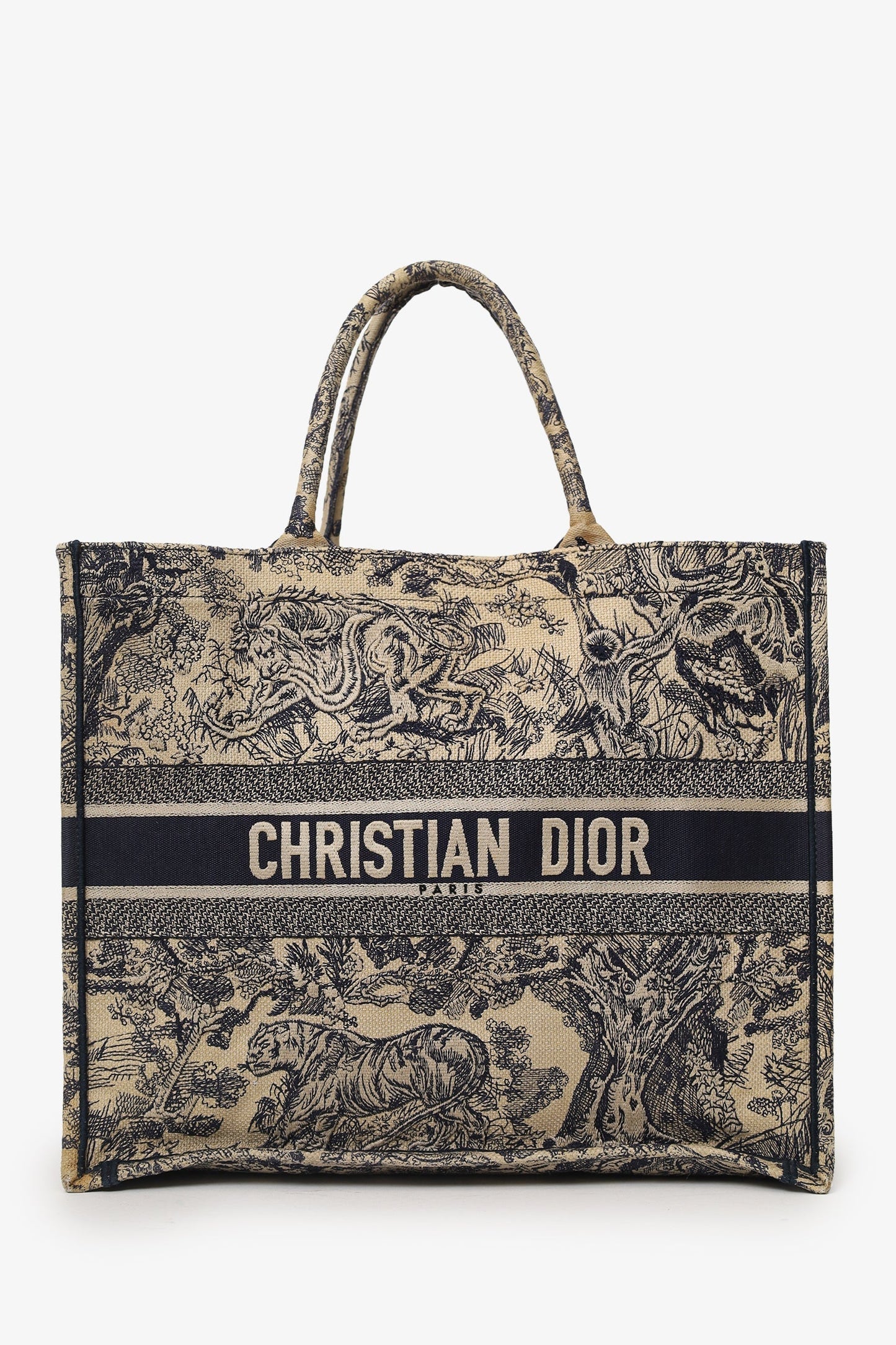 Dior Book Tote Leather Tote Bag Beige