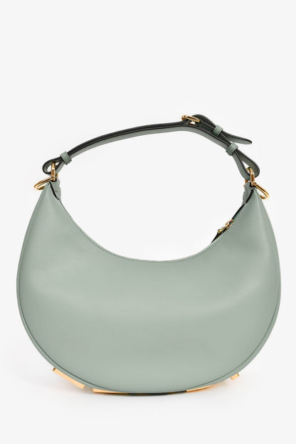 Fendi Blue Leather 'Fendigraphy' Shoulder Bag