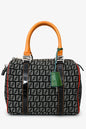 Fendi Multicolor Zucchino Canvas/Patent Leather Small Boston Bag