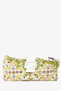 Fendi Limited Edition White/Green Fringe Beaded Embroidery Baguette Pochette