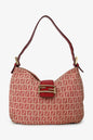 Fendi Red/Beige FF Zucca Baguette Shoulder Bag