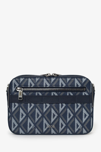 Christian Dior 2023 Navy Coated Canvas Cd Diamond Safari Messenger