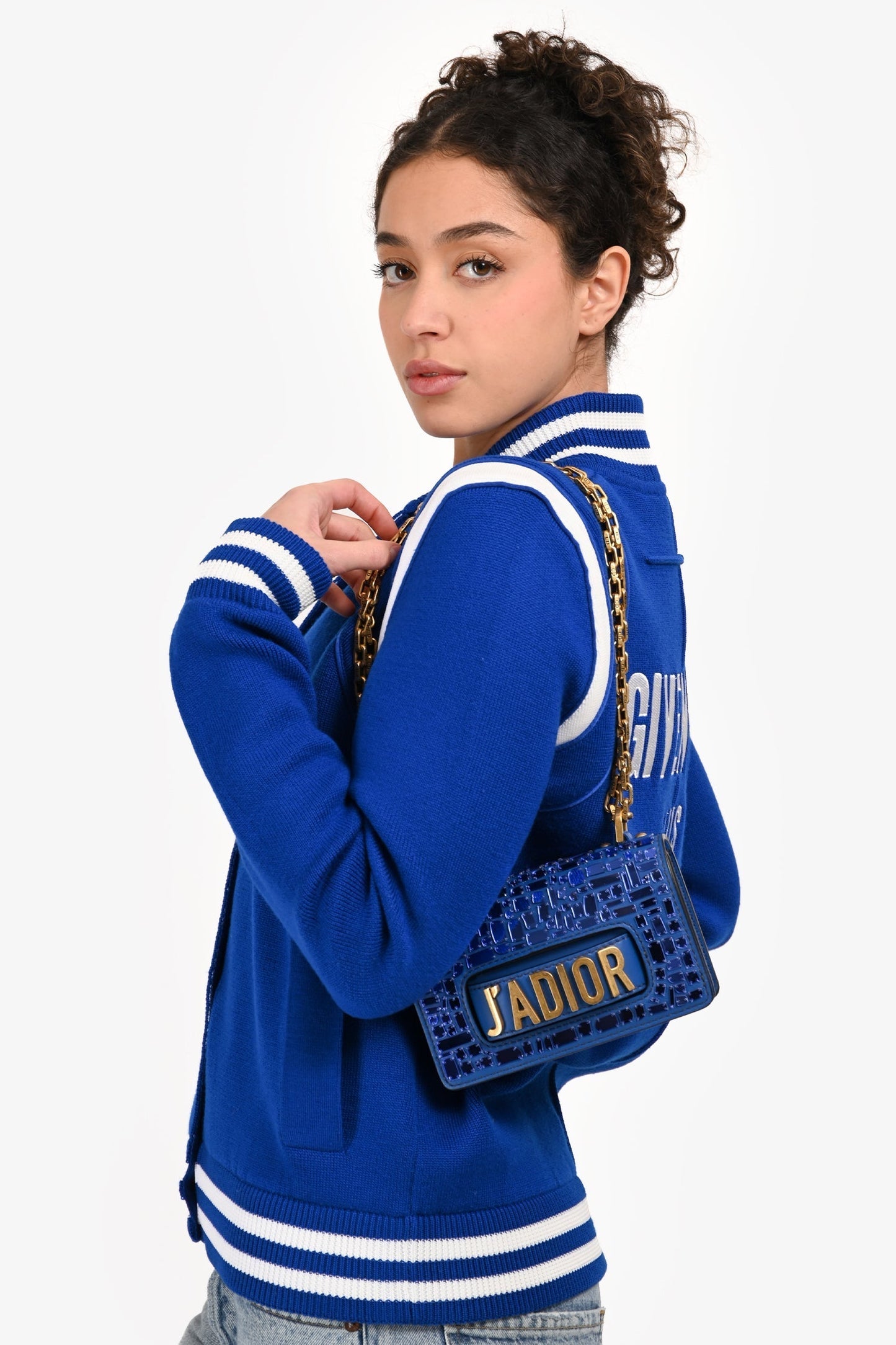 Dior 2018 Runway Blue J'Dior Mini Mosaic Of Mirrors Mini Flap Bag