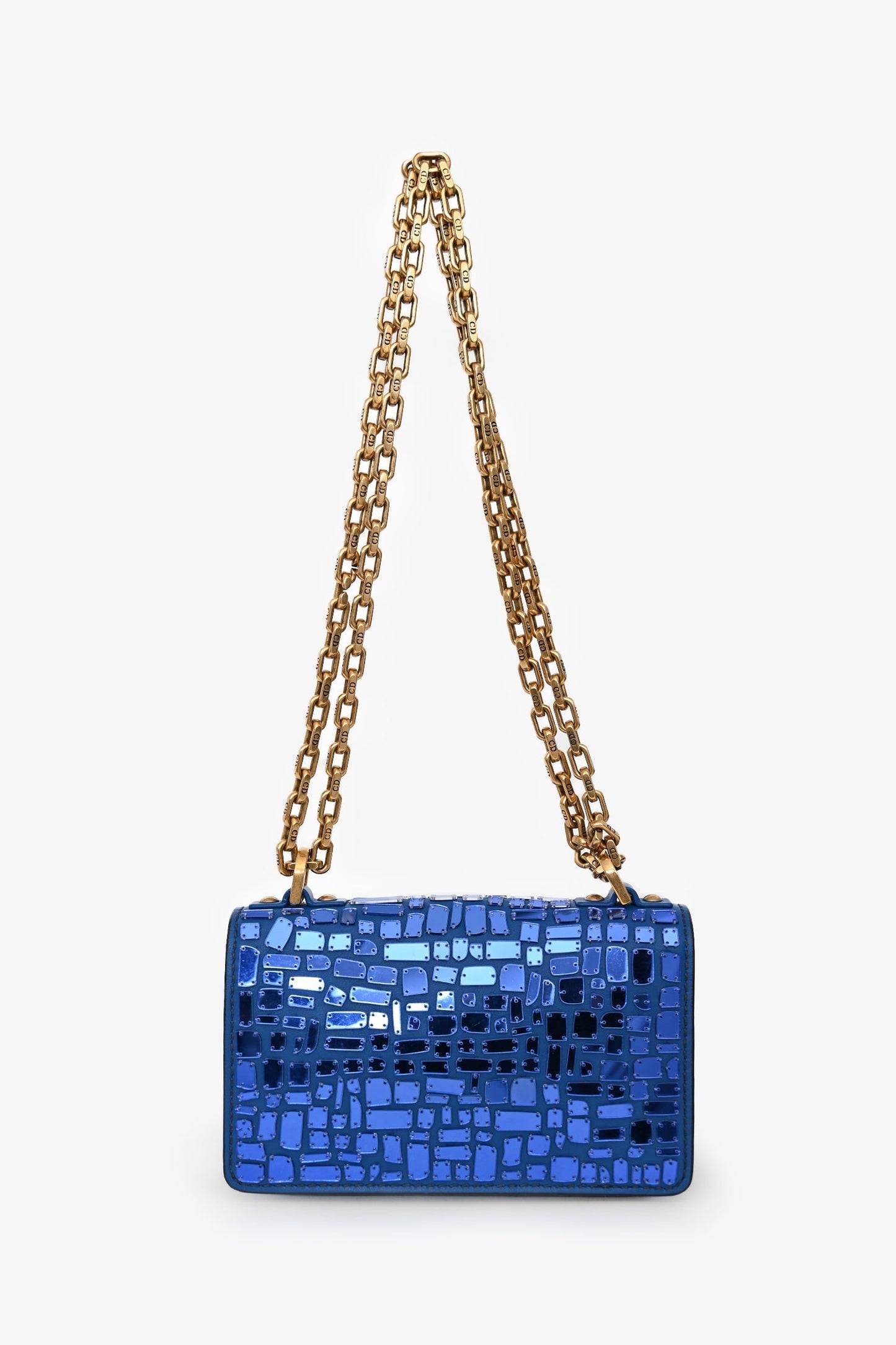 Dior 2018 Runway Blue J'Dior Mini Mosaic Of Mirrors Mini Flap Bag