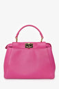 Fendi Fuchsia Leather Mini Peekaboo Top Handle Bag with Strap