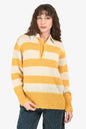 Fendi Yellow/White Stripe Mohair Polo Shirt Size 46