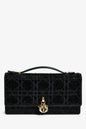 Christian Dior 2023 Black Bead Embellished My Dior Mini Bag With Chain