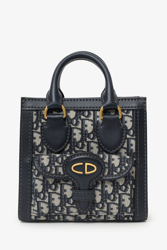 Dior Oblique Leather Navy Tote Bag