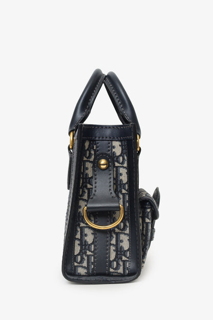 Dior Oblique Leather Navy Tote Bag