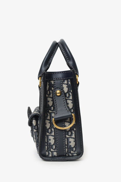 Dior Oblique Leather Navy Tote Bag
