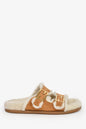 Fendi Brown Suede Shearling Sandals Size 37.5