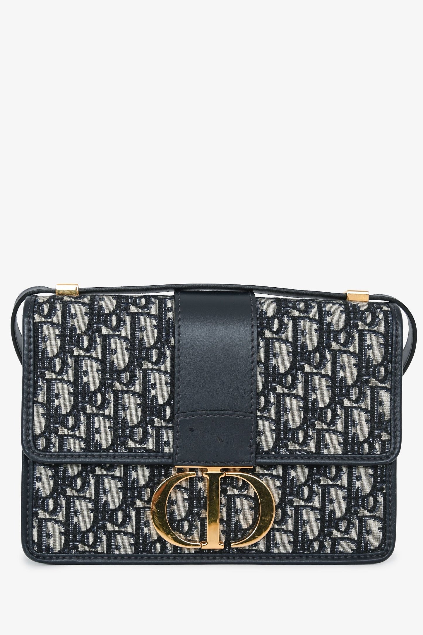 Dior 30 Montaigne Leather Navy Shoulder Bag