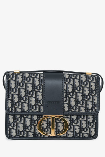 Dior 30 Montaigne Leather Navy Shoulder Bag