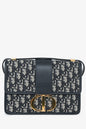 Dior 30 Montaigne Leather Navy Shoulder Bag
