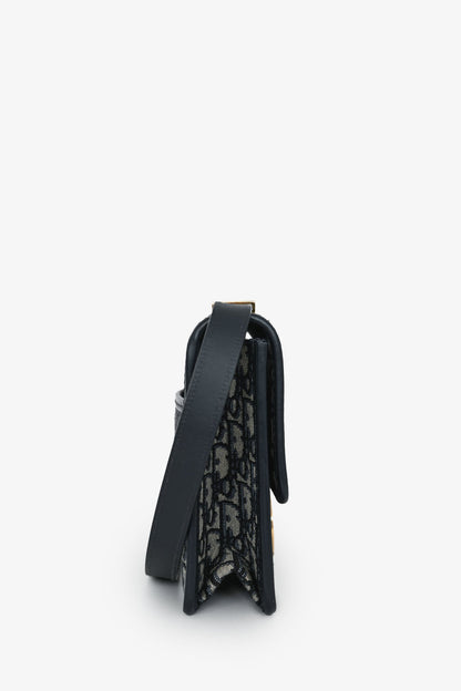 Dior 30 Montaigne Leather Navy Shoulder Bag