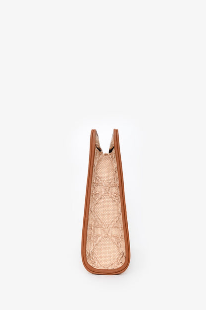 Christian Dior Brown Straw Logo Clutch