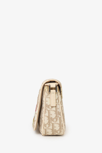 Christian Dior By John Galliano 2005 Beige Diorissimo Floral Crossbody Bag