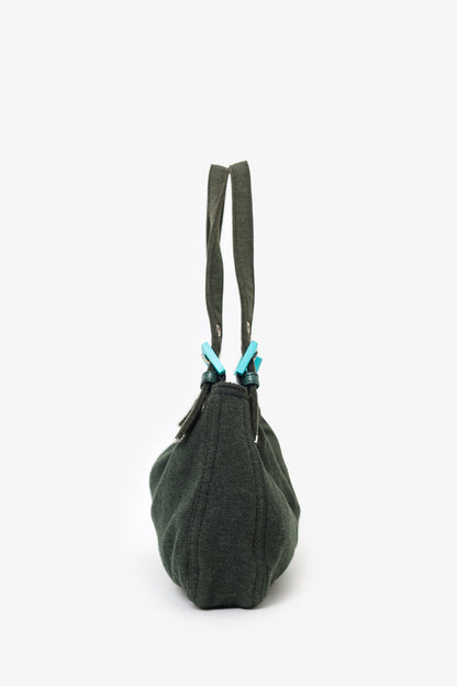 Fendi Green/Blue Jersey Double Strap Mama Baguette Bag
