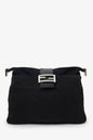 Fendi Black Fabric Forever Baguette Shoulder Bag
