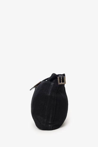Fendi Black Fabric Forever Baguette Shoulder Bag