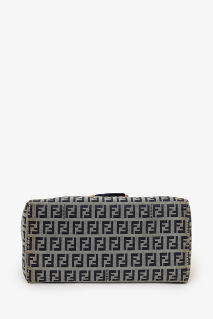 Fendi Navy/Grey FF Zucca Canvas Bento Box Bag