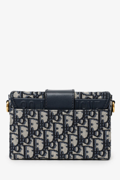Christian Dior Navy Oblique Montaigne 30 Box Bag