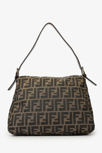 Fendi Brown FF Zucca Canvas Mama Baugette Shoulder Bag