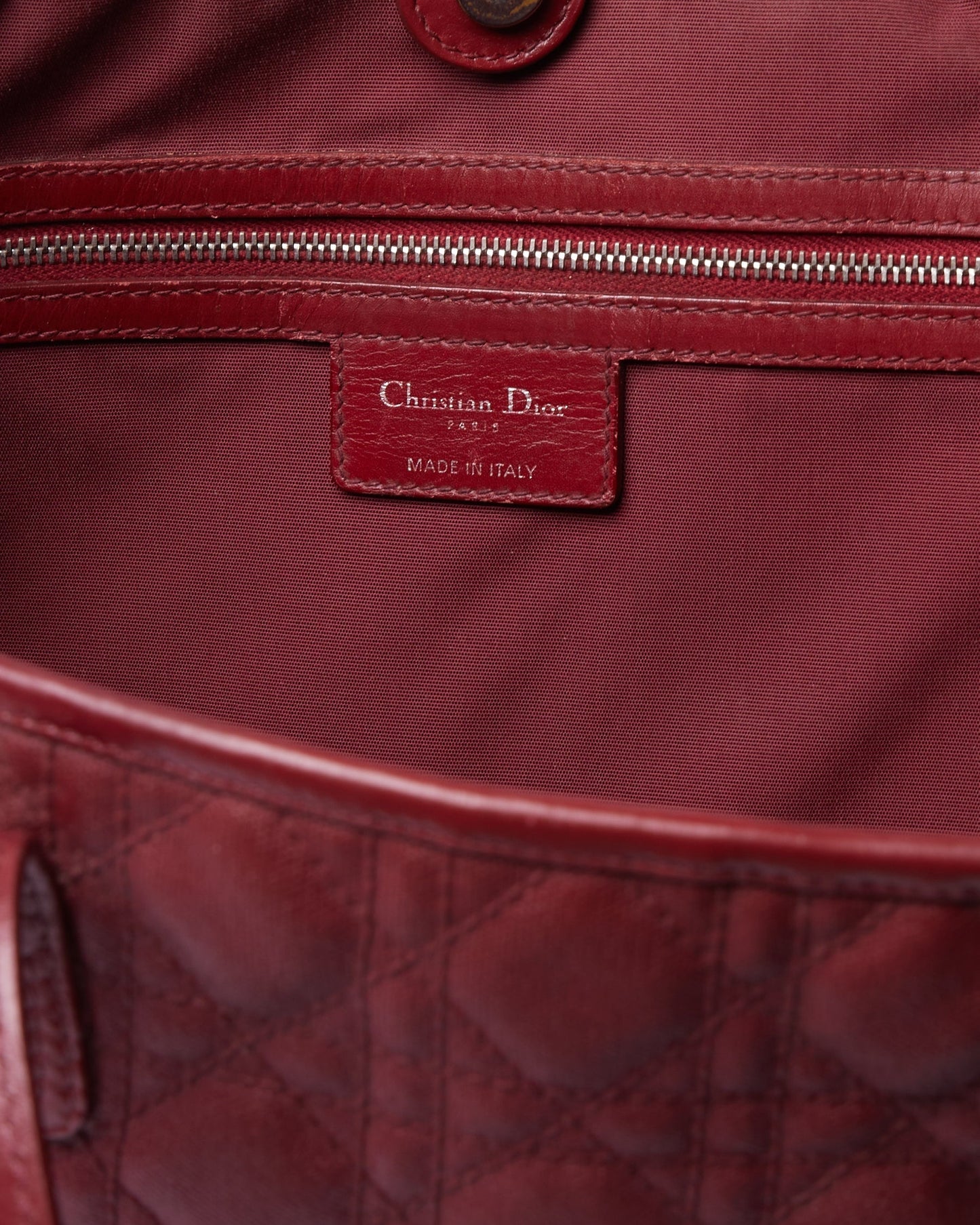 Dior Cannage Lady Red Tote Bag