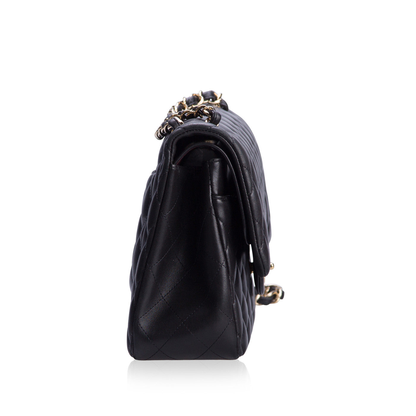Chanel Classic Flap Lambskin Black Shoulder Bag Style 282
