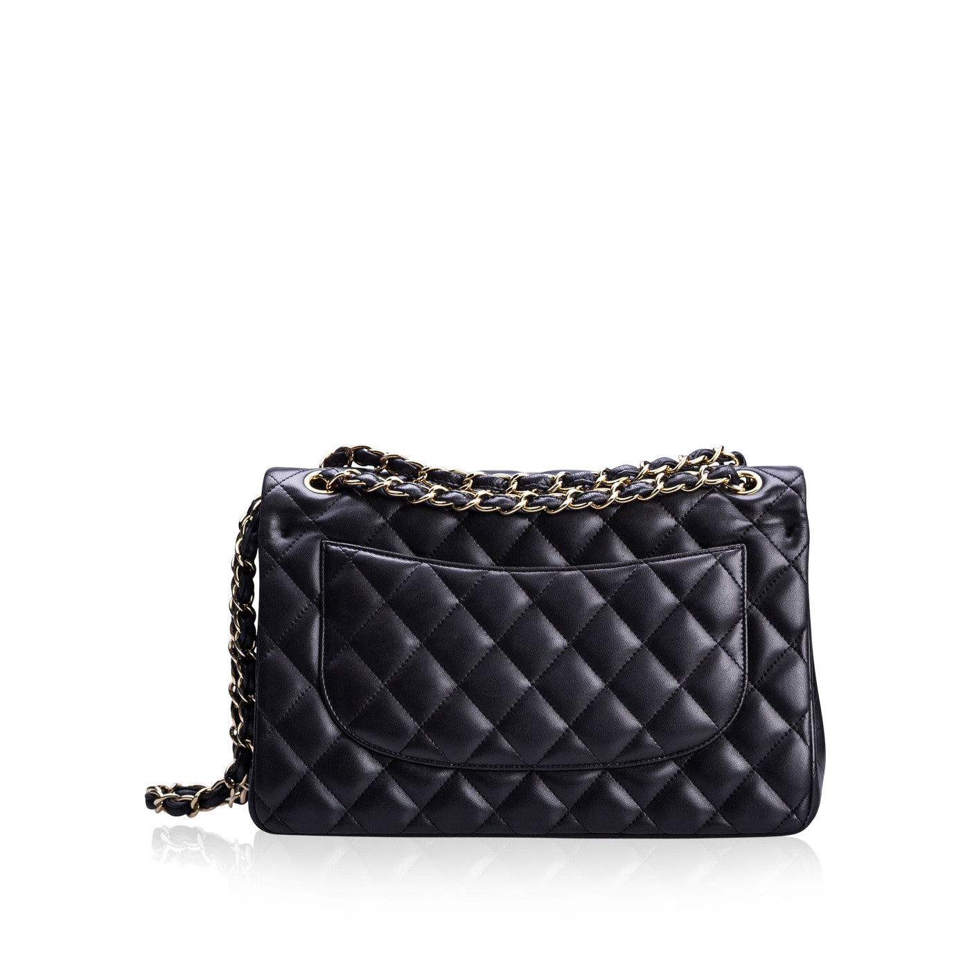 Chanel Classic Flap Lambskin Black Shoulder Bag Style 281