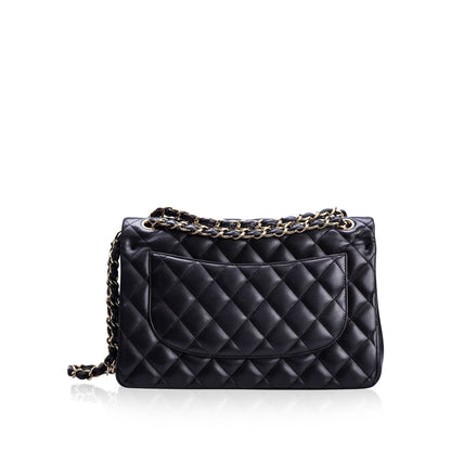 Chanel Classic Flap Lambskin Black Shoulder Bag Style 281