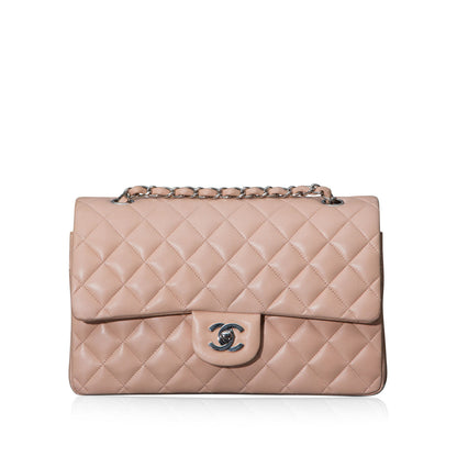 Chanel Classic Flap Lambskin Silver Shoulder Bag Style 2