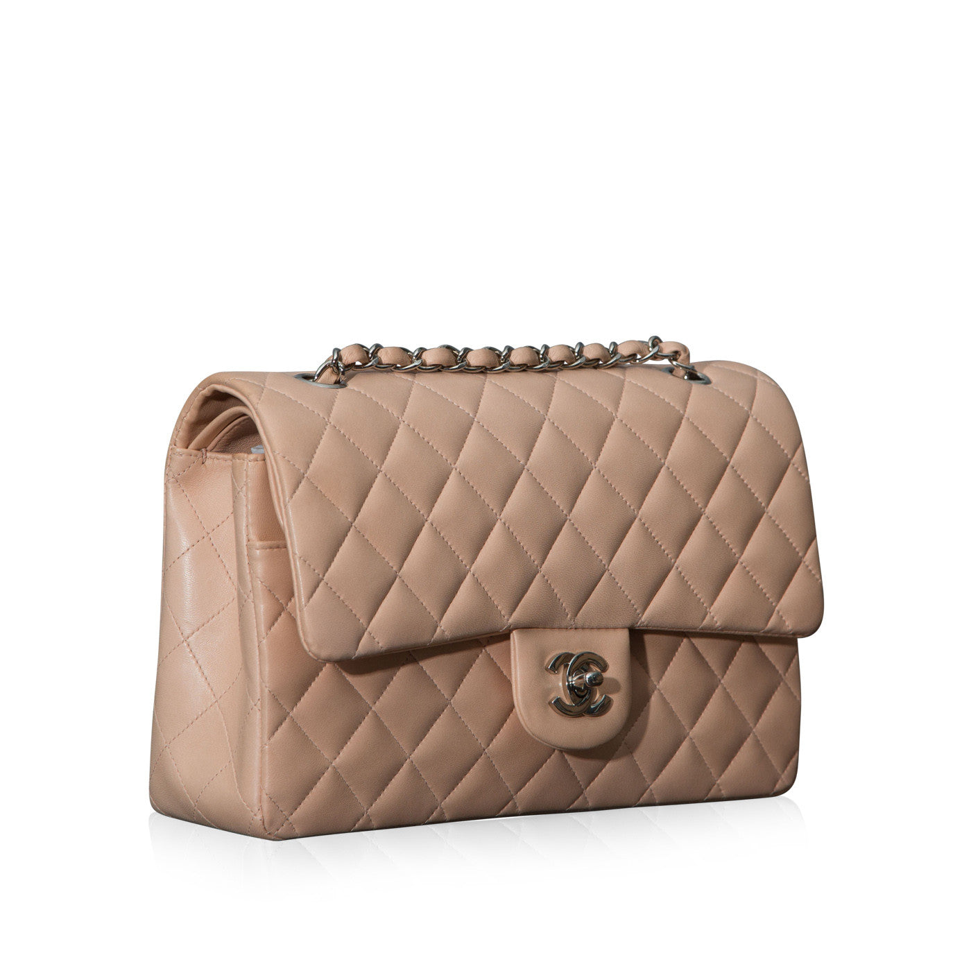 Chanel Classic Flap Lambskin Silver Shoulder Bag Style 2