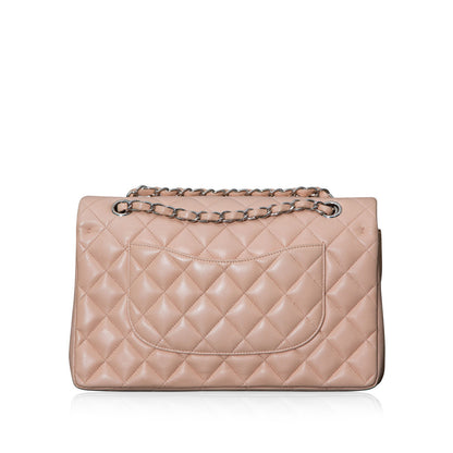 Chanel Classic Flap Lambskin Silver Shoulder Bag Style 2